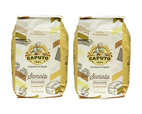 Caputo Semola Di Grano Duro Rimaninata Semolina Flour 1 kg Bag (Pack of 2)